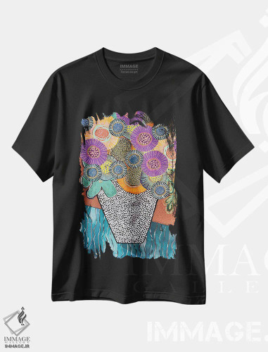 تیشرت مشکی طرح دار مرا به دریا ببر، تزئینی اثر جسیکا وود | فروشگاه ایماژ