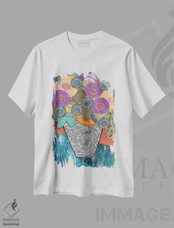 تیشرت سفید طرح دار مرا به دریا ببر، تزئینی اثر جسیکا وود | immage.ir