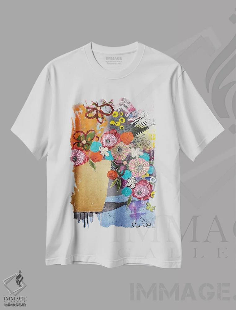 تیشرت سفید طرح دار مراقب تو بودن، تزئینی اثر جسیکا وود | فروشگاه ایماژ