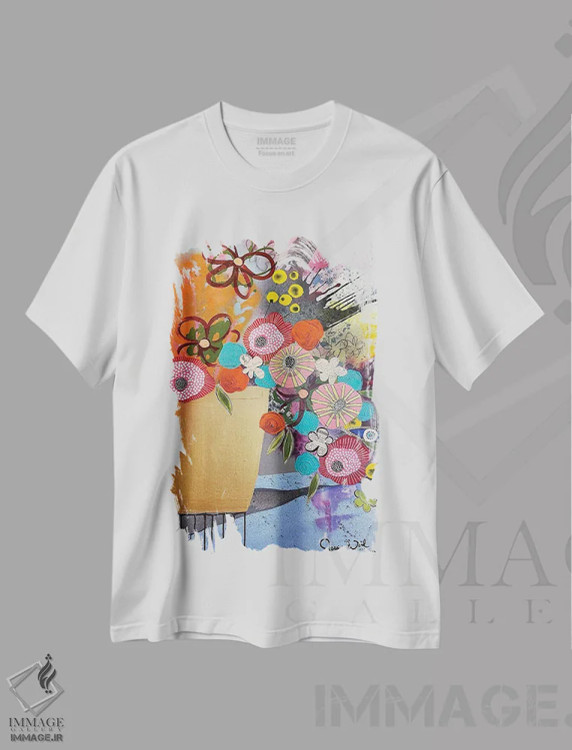 تیشرت سفید طرح دار مراقب تو بودن، تزئینی اثر جسیکا وود | فروشگاه ایماژ