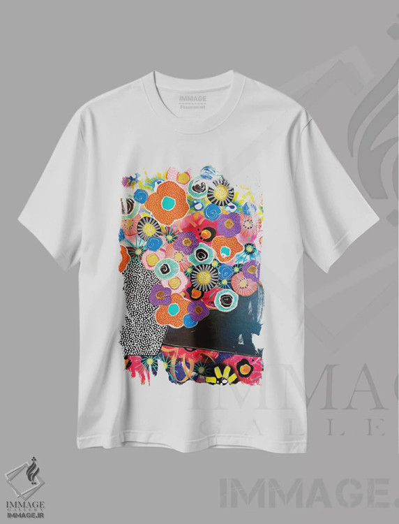 تیشرت سفید طرح دار حالم خوب می شود، تزئینی اثر جسیکا وود | immage.ir
