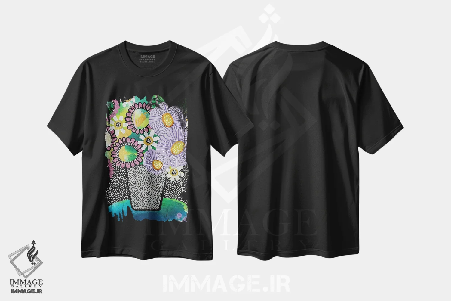 تیشرت مشکی طرح دار روح های همسان، تزئینی اثر جسیکا وود | immage.ir