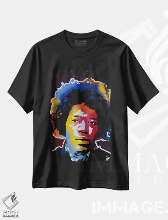 تیشرت مشکی طرح دار بوسیدن آسمان، هنر آمریکایی آفریقایی تبار اثر جرد بومن | فروشگاه ایماژ