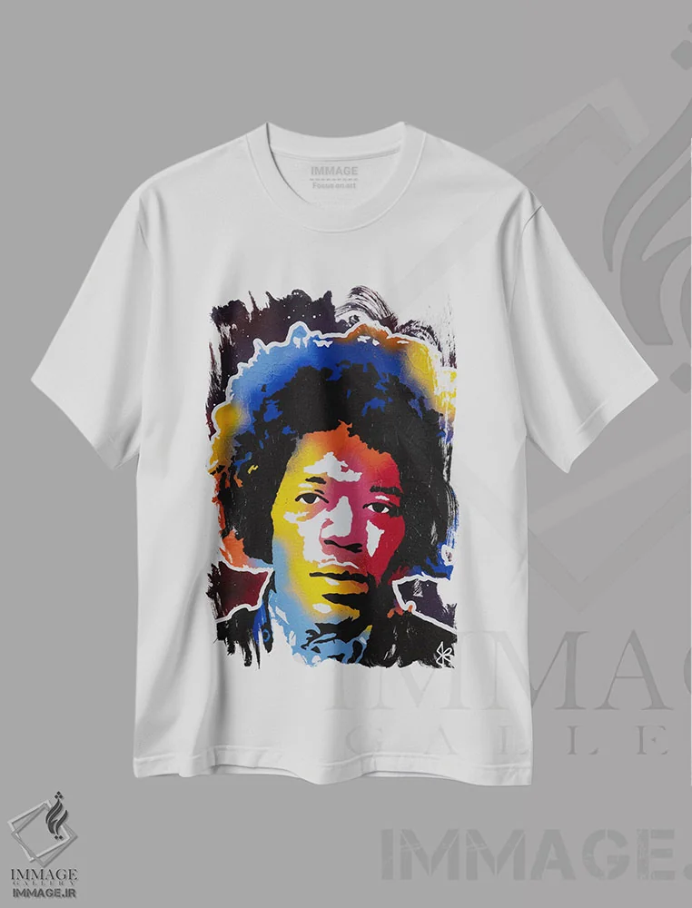 تیشرت سفید طرح دار بوسیدن آسمان، هنر آمریکایی آفریقایی تبار اثر جرد بومن | immage.ir