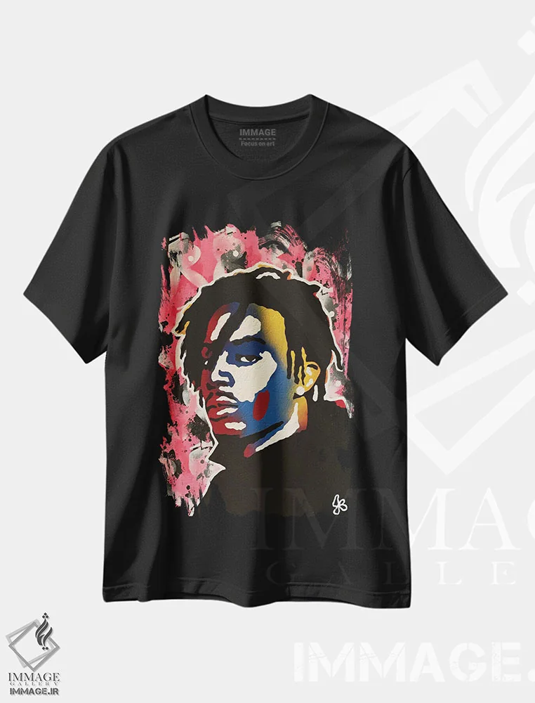 تیشرت مشکی طرح دار پلی بوی کارتی، هنر آمریکایی آفریقایی تبار اثر جرد بومن | immage.ir