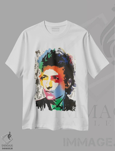 تیشرت سفید طرح دار باب دیلن، مدیوم اثر جرد بومن | فروشگاه ایماژ