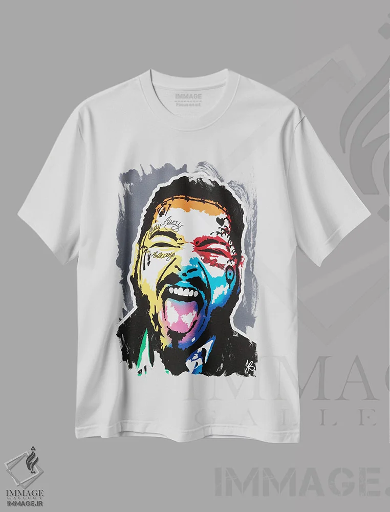 تیشرت سفید طرح دار لبخند میلیون دلاری، مدیوم اثر جرد بومن | immage.ir