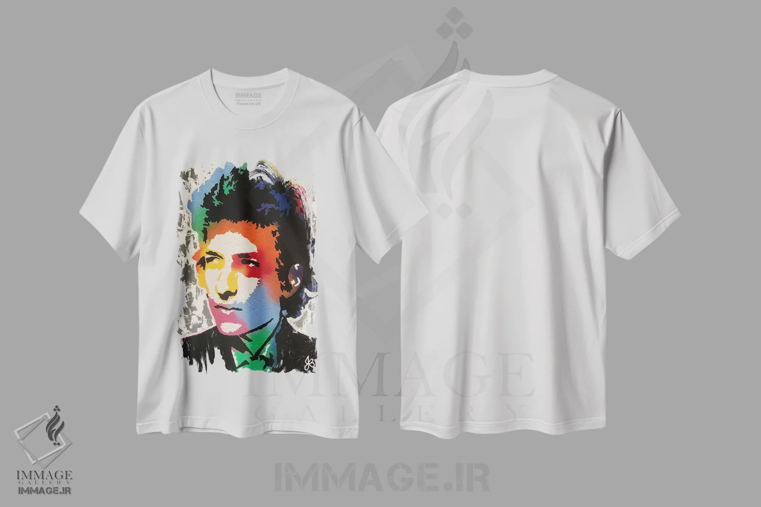 تیشرت سفید طرح دار باب دیلن، مدیوم اثر جرد بومن | فروشگاه ایماژ
