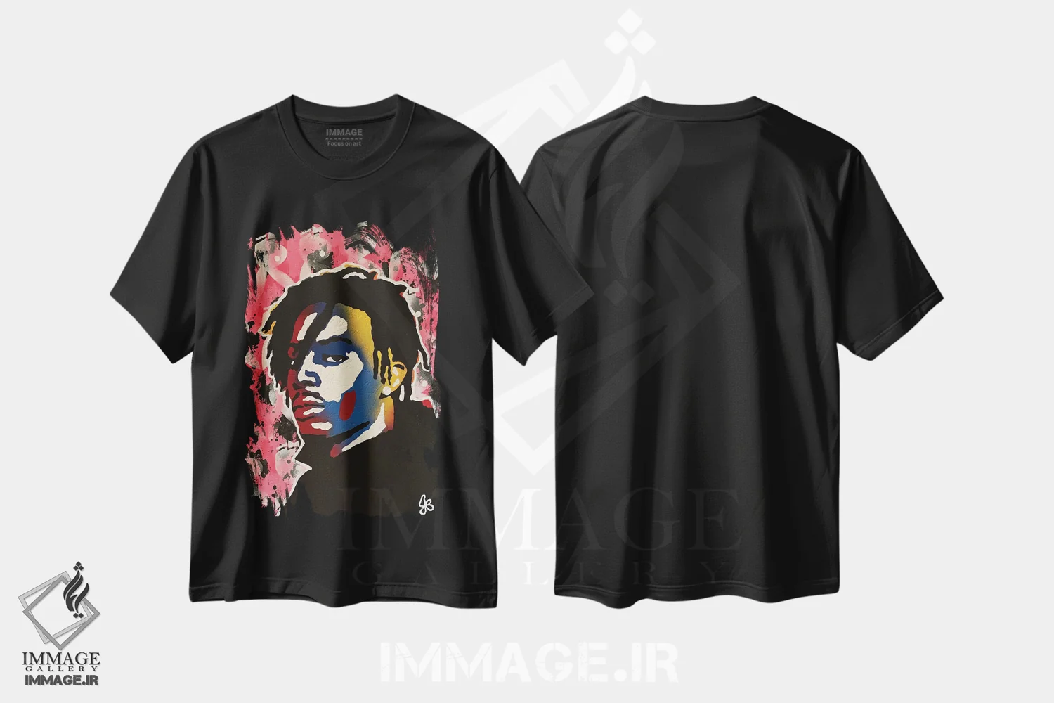 تیشرت مشکی طرح دار پلی بوی کارتی، هنر آمریکایی آفریقایی تبار اثر جرد بومن | immage.ir