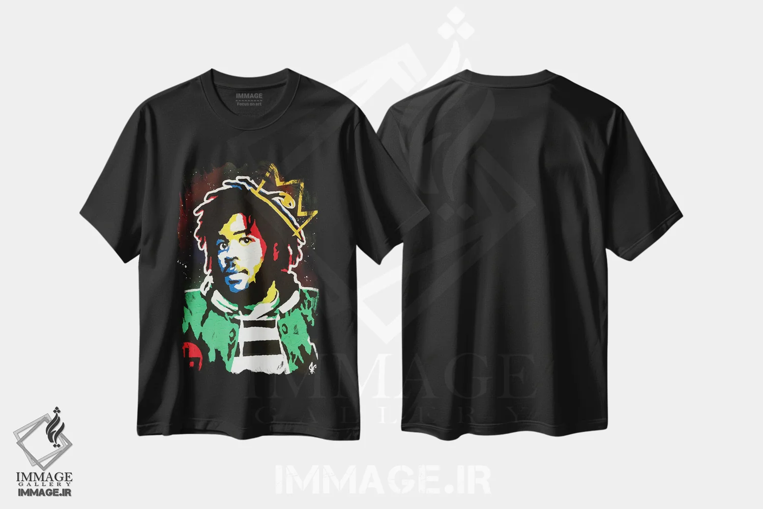 تیشرت مشکی طرح دار کپیتال استیز، هنر آمریکایی آفریقایی تبار اثر جرد بومن | فروشگاه ایماژ