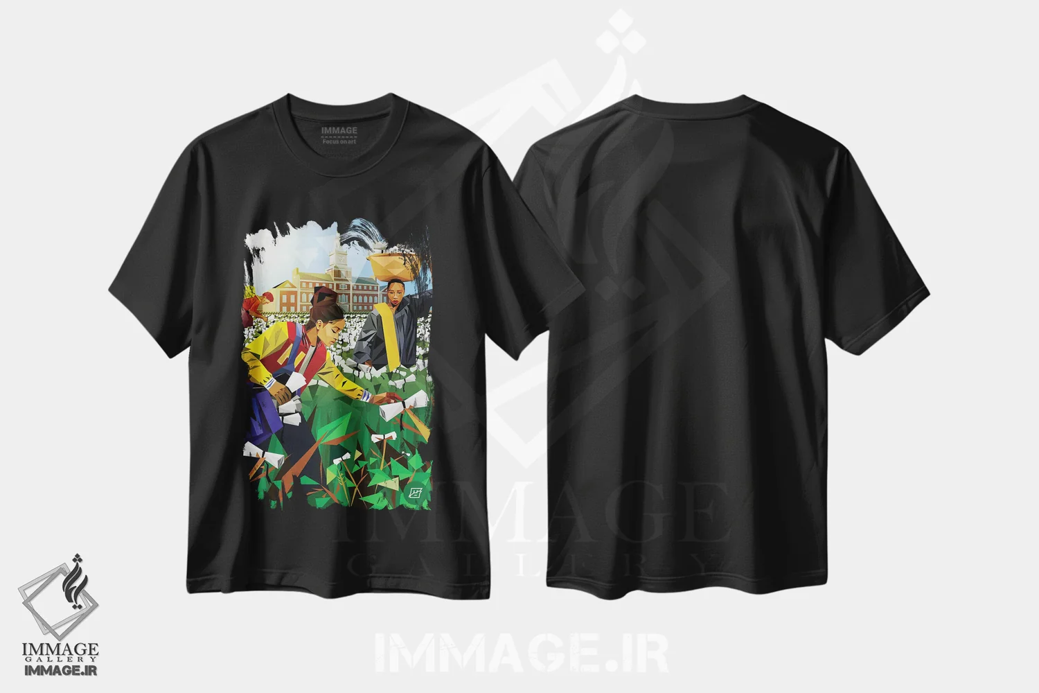 تیشرت مشکی طرح دار آثار مایکل جرماین داوتی - فروشگاه ایماژ