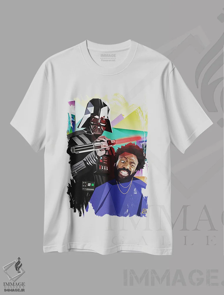 تیشرت سفید طرح دار دارت فیدر دونالد گلاور، هنر آمریکایی آفریقایی تبار اثر مایکل جرماین داوتی | فروشگاه ایماژ