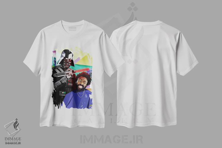 تیشرت سفید طرح دار دارت فیدر دونالد گلاور، هنر آمریکایی آفریقایی تبار اثر مایکل جرماین داوتی | فروشگاه ایماژ