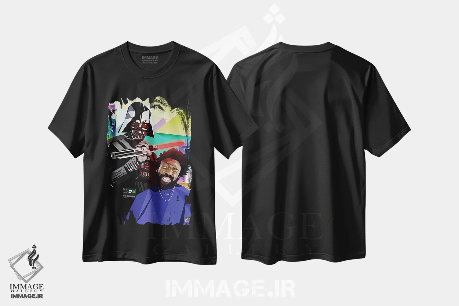 تیشرت مشکی طرح دار دارت فیدر دونالد گلاور، هنر آمریکایی آفریقایی تبار اثر مایکل جرماین داوتی | immage.ir