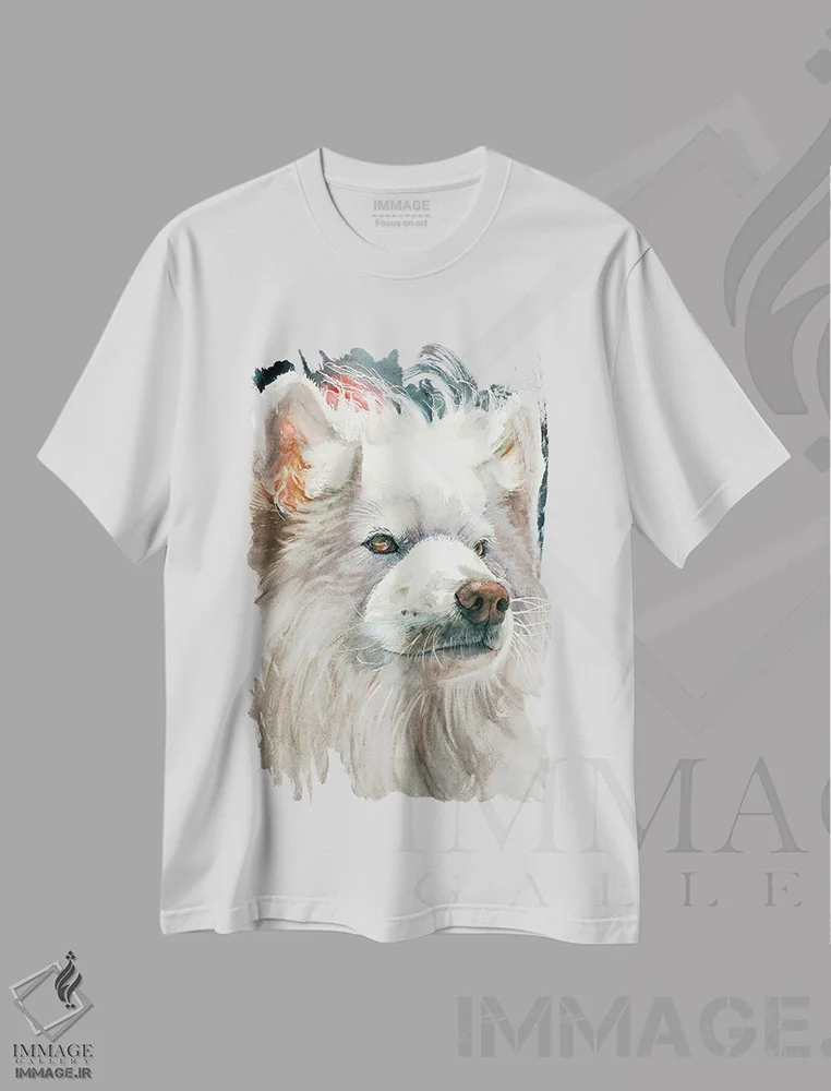 تیشرت سفید طرح دار لبخند سمی، هنر فاخر معاصر اثر جودیت استاین | immage.ir