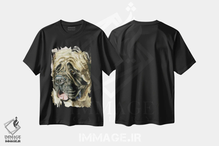 تیشرت مشکی طرح دار غول مهربان، هنر فاخر معاصر اثر جودیت استاین | immage.ir