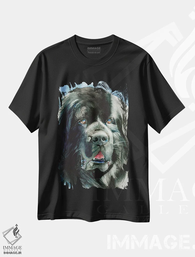تیشرت مشکی طرح دار چه خبر نیوفی، هنر فاخر معاصر اثر جودیت استاین | فروشگاه ایماژ