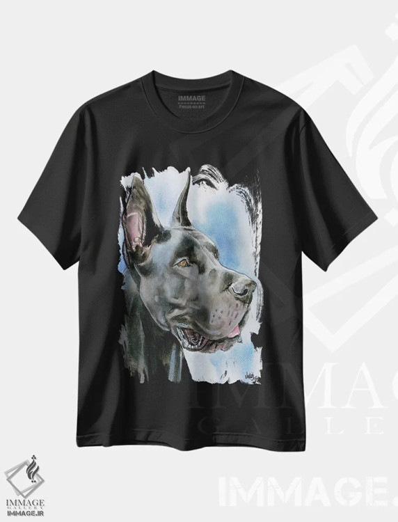 تیشرت مشکی طرح دار دانمارکی بزرگ، هنر فاخر معاصر اثر جودیت استاین | فروشگاه ایماژ