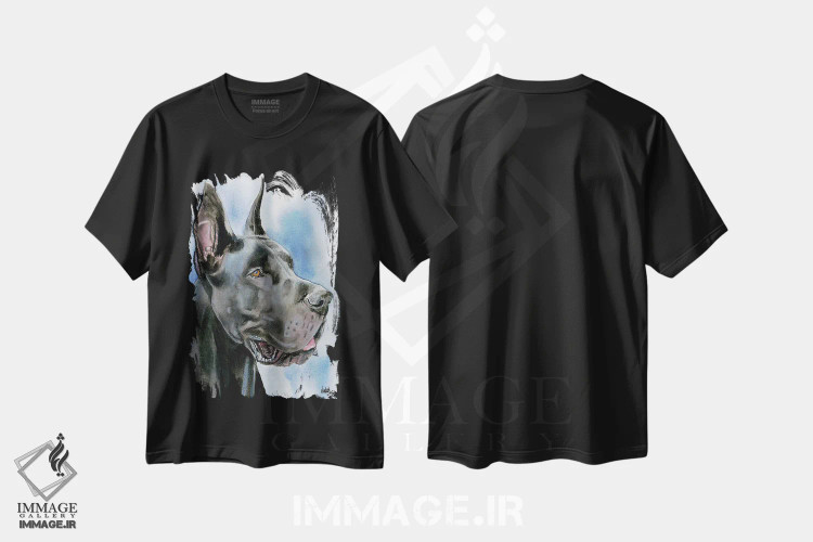 تیشرت مشکی طرح دار دانمارکی بزرگ، هنر فاخر معاصر اثر جودیت استاین | فروشگاه ایماژ