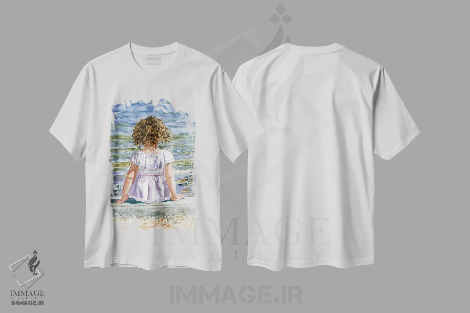 تیشرت سفید طرح دار پرنده بین، دکور ساحلی اثر جودیت استاین | فروشگاه ایماژ