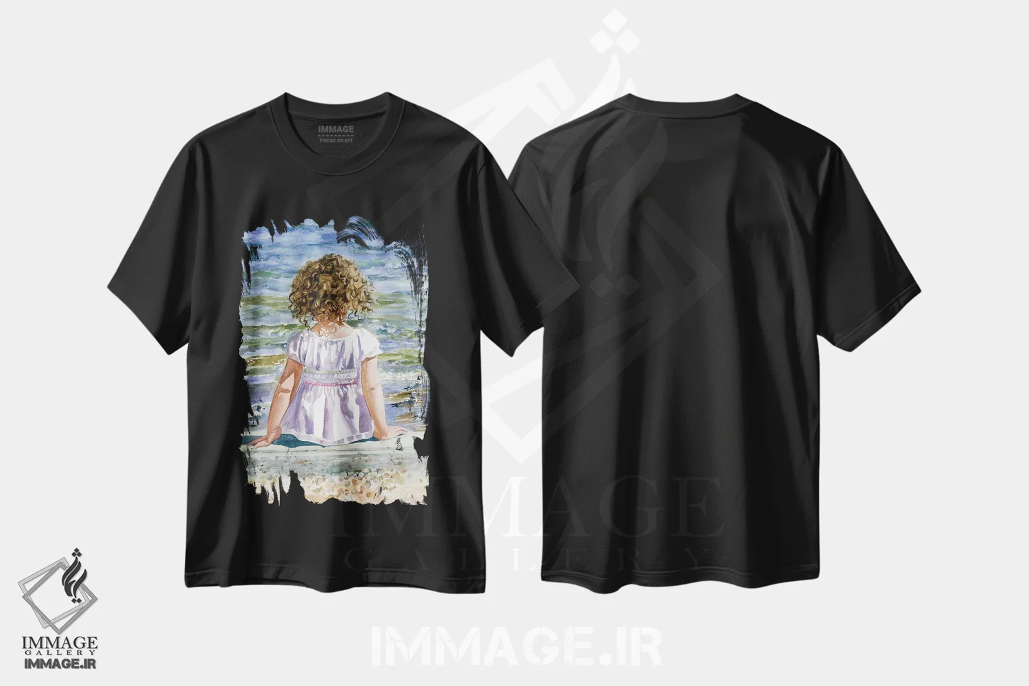 تیشرت مشکی طرح دار پرنده بین، دکور ساحلی اثر جودیت استاین | immage.ir