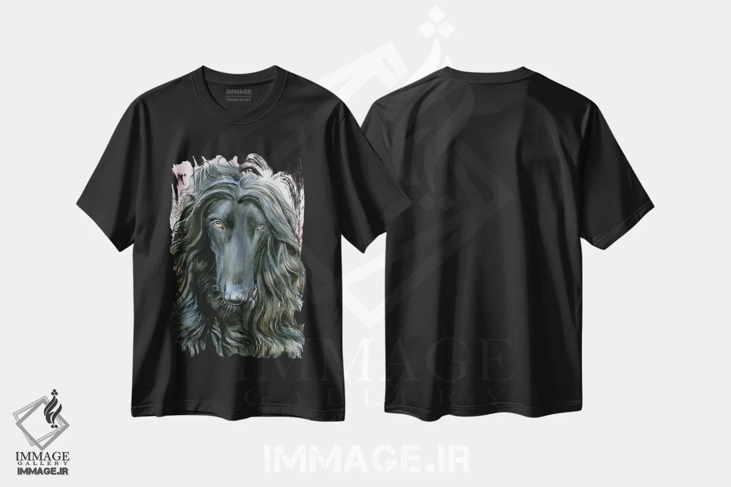 تیشرت مشکی طرح دار سگ کشتی نوح، تزئینی اثر جودیت استاین | فروشگاه ایماژ