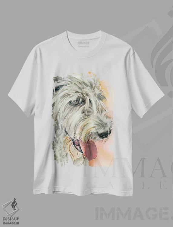 تیشرت سفید طرح دار چشمان ایرلندی، تزئینی اثر جودیت استاین | immage.ir