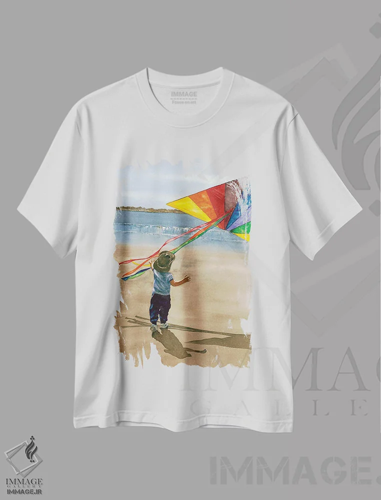 تیشرت سفید طرح دار پرواز بلند، دکور ساحلی اثر جودیت استاین | immage.ir