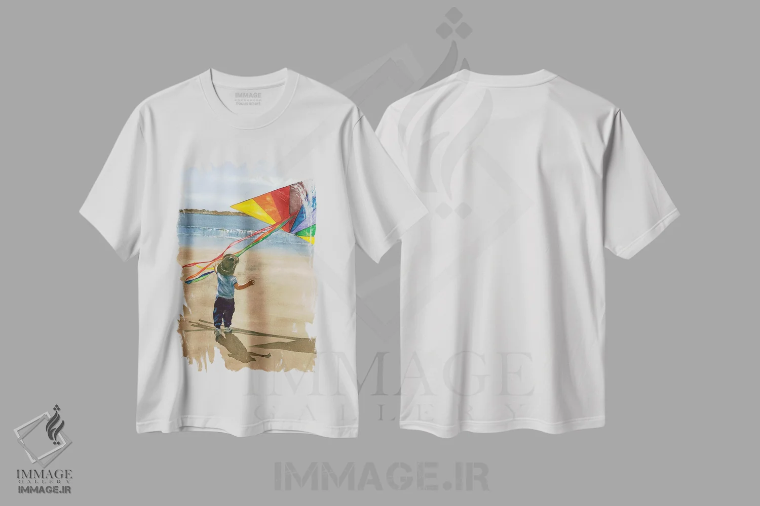 تیشرت سفید طرح دار پرواز بلند، دکور ساحلی اثر جودیت استاین | immage.ir