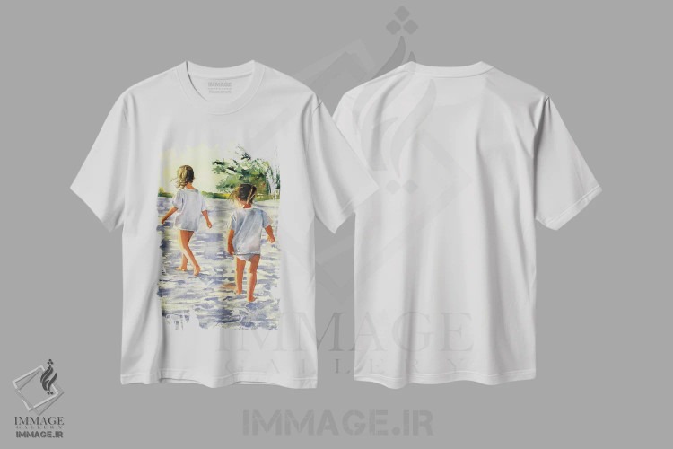 تیشرت سفید طرح دار رژه صبحگاهی، دکور ساحلی اثر جودیت استاین | immage.ir