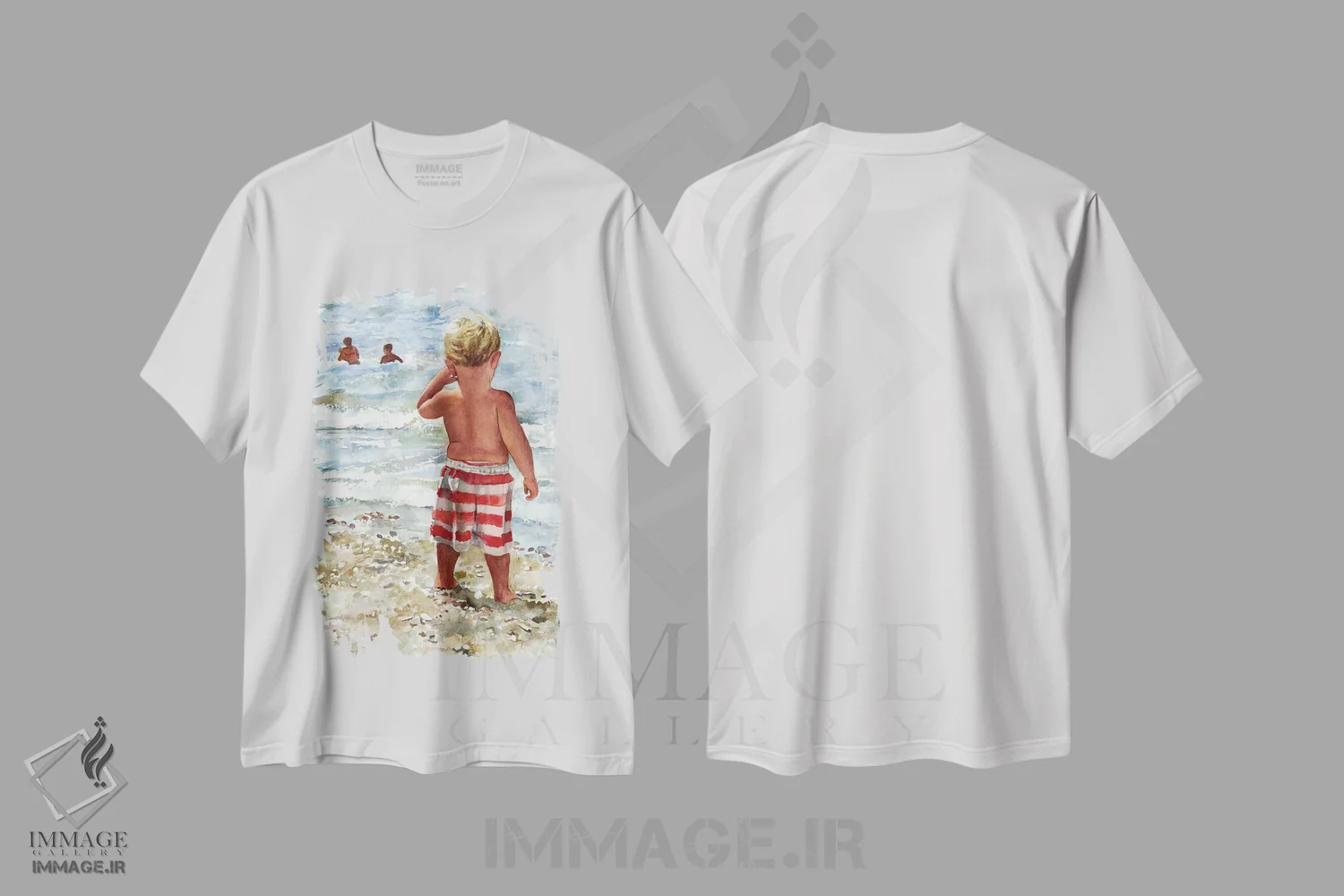 تیشرت سفید طرح دار تماشاگر آرزومند، دکور ساحلی اثر جودیت استاین | immage.ir