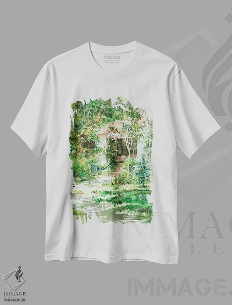 تیشرت سفید طرح دار عمارت پنهان، دکور معاصر اثر جودیت استاین | immage.ir