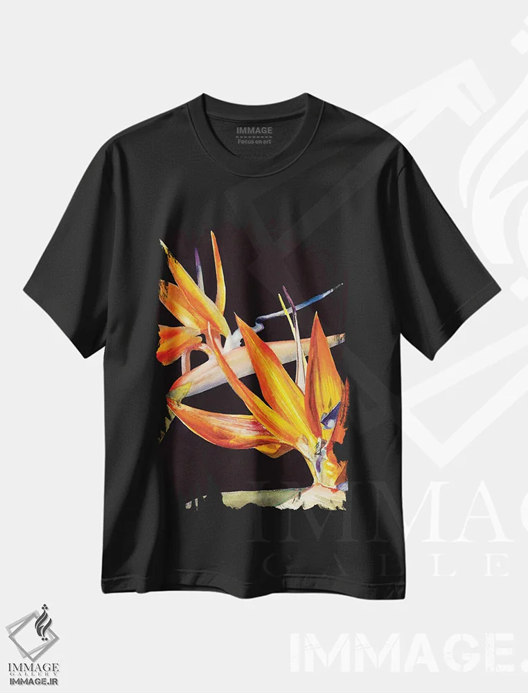 تیشرت مشکی طرح دار پرنده بهشت، دکور معاصر اثر جودیت استاین | immage.ir