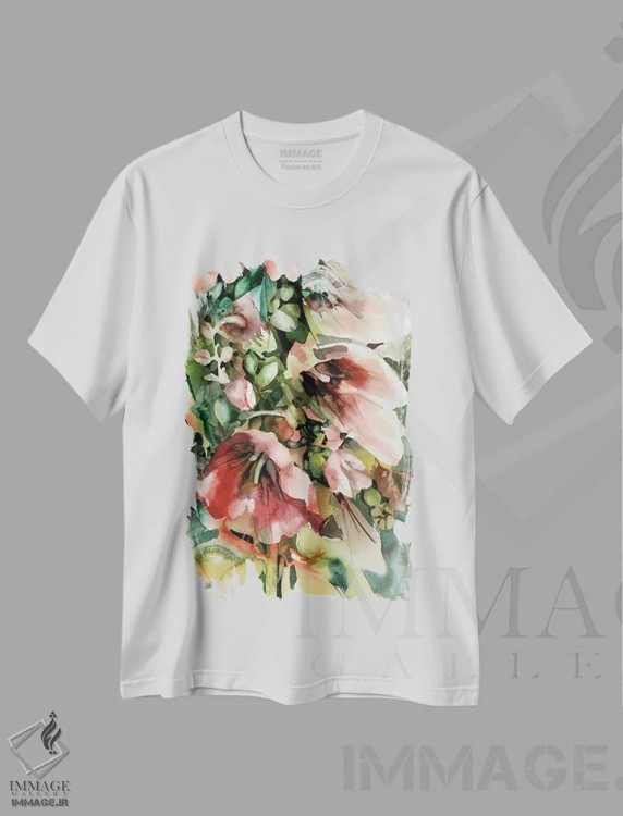 تیشرت سفید طرح دار ختمی ها، دکور معاصر اثر جودیت استاین | فروشگاه ایماژ