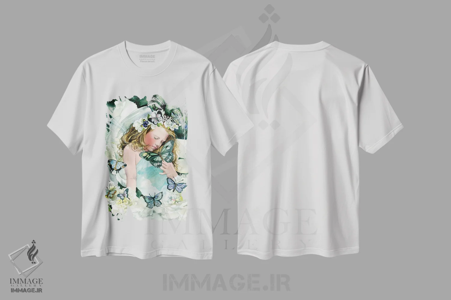 تیشرت سفید طرح دار بوسه های پروانه ای، دکور معاصر اثر جودیت استاین | فروشگاه ایماژ