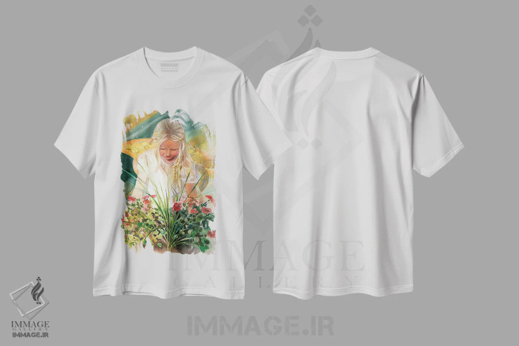 تیشرت سفید طرح دار سپیده دم نمایشگاه، دکور معاصر اثر جودیت استاین | immage.ir