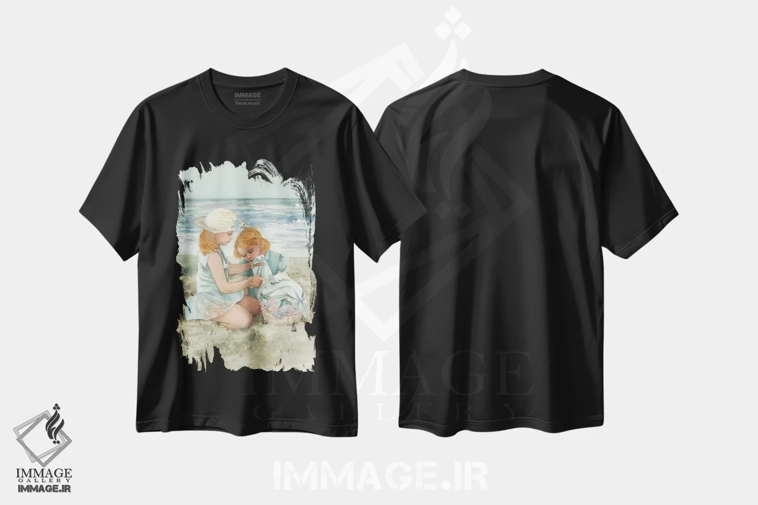 تیشرت مشکی طرح دار مهمانی پتو ساحلی، دکور معاصر اثر جودیت استاین | immage.ir