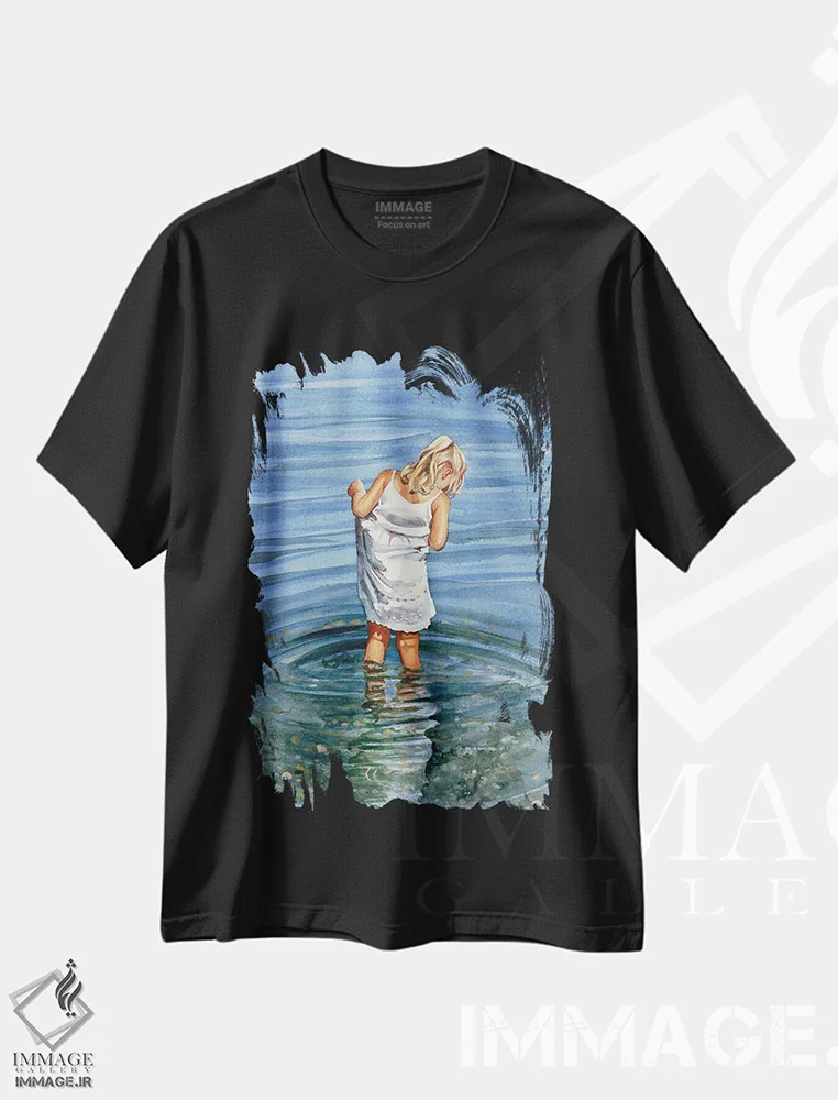 تیشرت مشکی طرح دار مشغول به کاری شدن، دکور معاصر اثر جودیت استاین | فروشگاه ایماژ