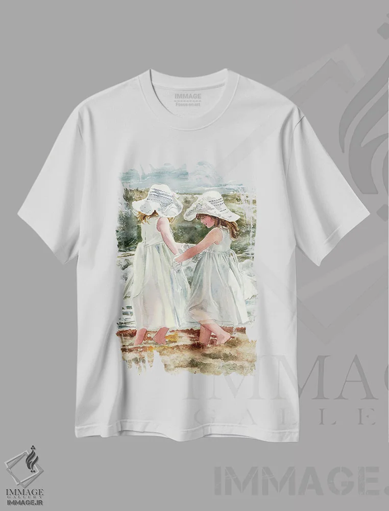 تیشرت سفید طرح دار رقصندگان عزیز، دکور معاصر اثر جودیت استاین | فروشگاه ایماژ