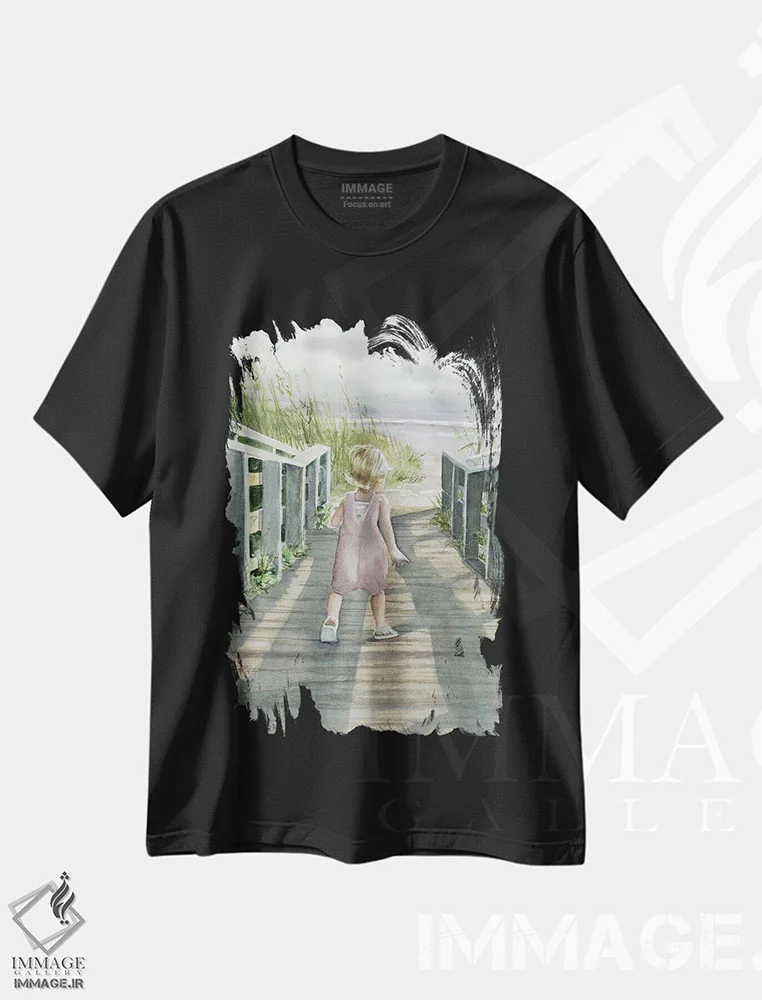 تیشرت مشکی طرح دار وقت گذراندن با هانا، دکور معاصر اثر جودیت استاین | فروشگاه ایماژ
