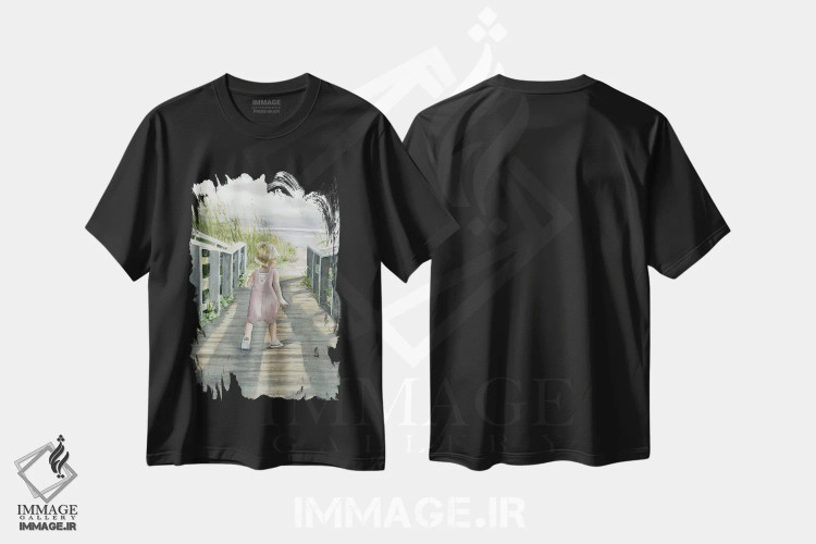 تیشرت مشکی طرح دار وقت گذراندن با هانا، دکور معاصر اثر جودیت استاین | فروشگاه ایماژ