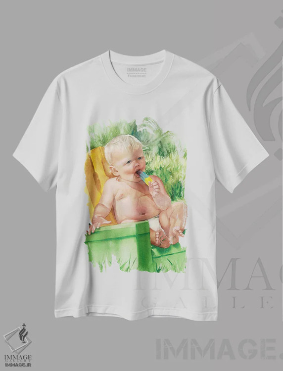 تیشرت سفید طرح دار این یک پاپسیکل است، دکور معاصر اثر جودیت استاین | فروشگاه ایماژ