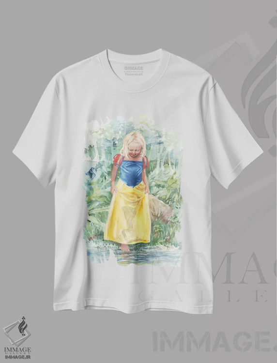 تیشرت سفید طرح دار سفیدبرفی، دکور معاصر اثر جودیت استاین | فروشگاه ایماژ