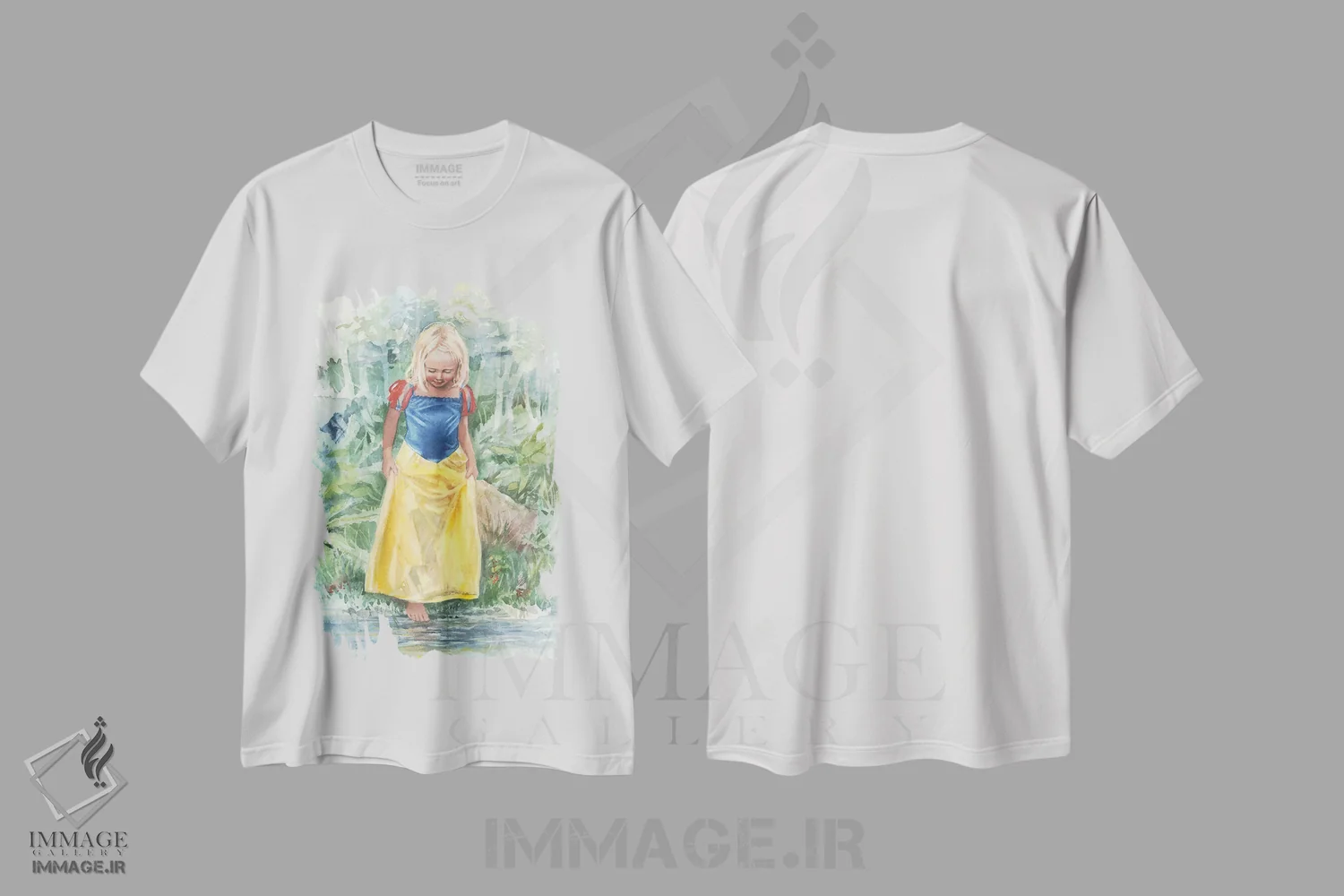 تیشرت سفید طرح دار سفیدبرفی، دکور معاصر اثر جودیت استاین | فروشگاه ایماژ