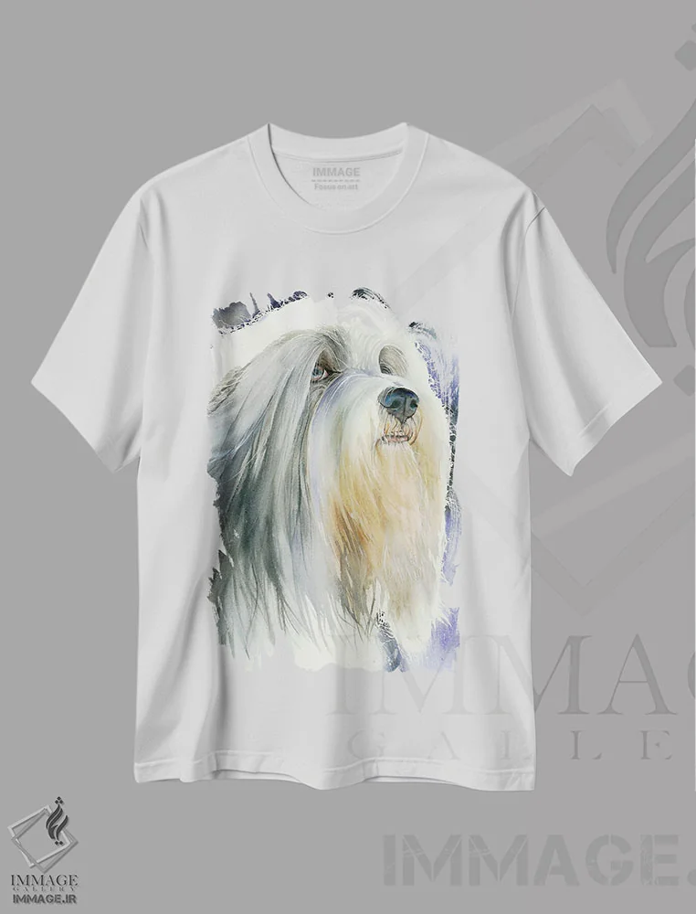 تیشرت سفید طرح دار سگ مقدس تبت اثر جودیت استاین | فروشگاه ایماژ