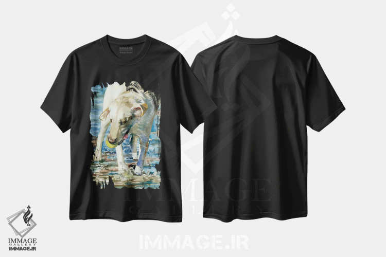 تیشرت مشکی طرح دار لحظات عالی، دکور کلبه و لژ اثر جودیت استاین | فروشگاه ایماژ