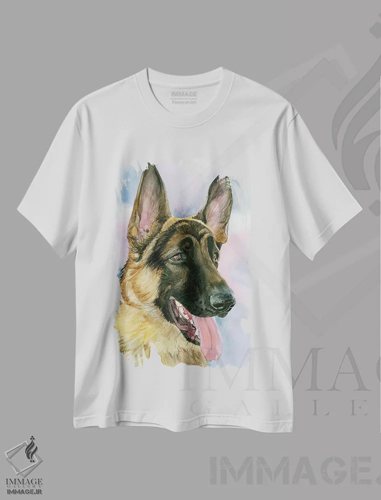 تیشرت سفید طرح دار سگ مأمور مخفی، دکور معاصر اثر جودیت استاین | immage.ir
