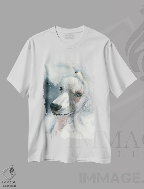 تیشرت سفید طرح دار بانوی شیک و باوقار، دکور معاصر اثر جودیت استاین | فروشگاه ایماژ