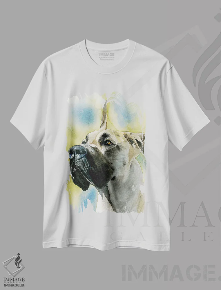 تیشرت سفید طرح دار دویچه داگه، هنر فاخر معاصر اثر جودیت استاین | فروشگاه ایماژ