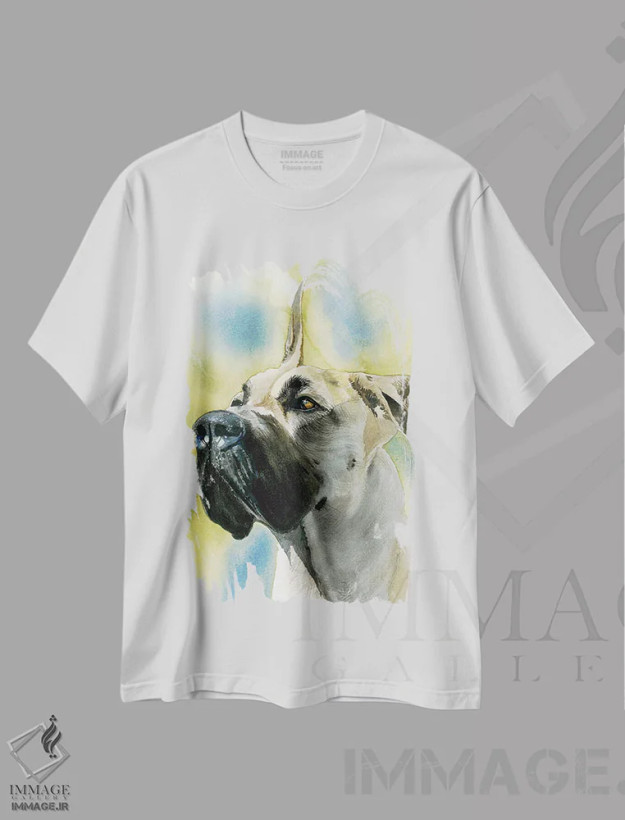 تیشرت سفید طرح دار دویچه داگه، هنر فاخر معاصر اثر جودیت استاین | فروشگاه ایماژ